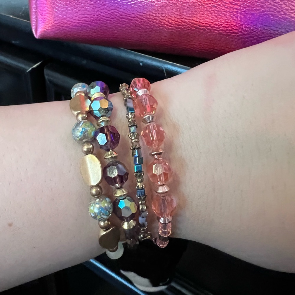 Set of 4 Alex and Ani Swarovski bracelet